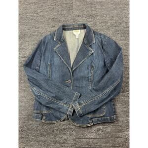 Women's Size 15 Talbots Denim Jean Jacket Shirt Junior Large